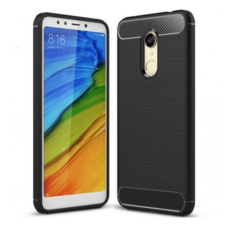 Funda Gel Tpu Tipo Carbon Negra para Xiaomi Redmi 5 Plus