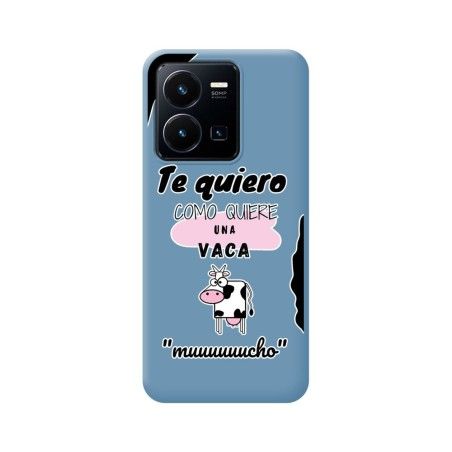 Funda Silicona Líquida Azul para Vivo Y35 / Y22s diseño Vaca Dibujos