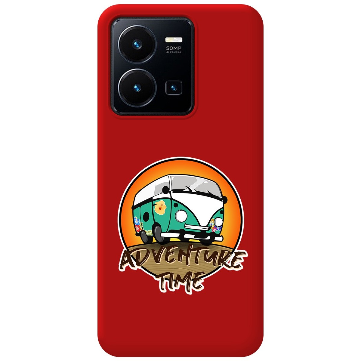 Funda Silicona Líquida Roja para Vivo Y35 / Y22s diseño Adventure Time Dibujos