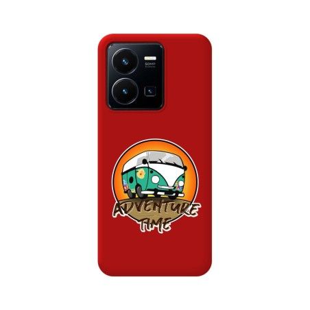 Funda Silicona Líquida Roja para Vivo Y35 / Y22s diseño Adventure Time Dibujos