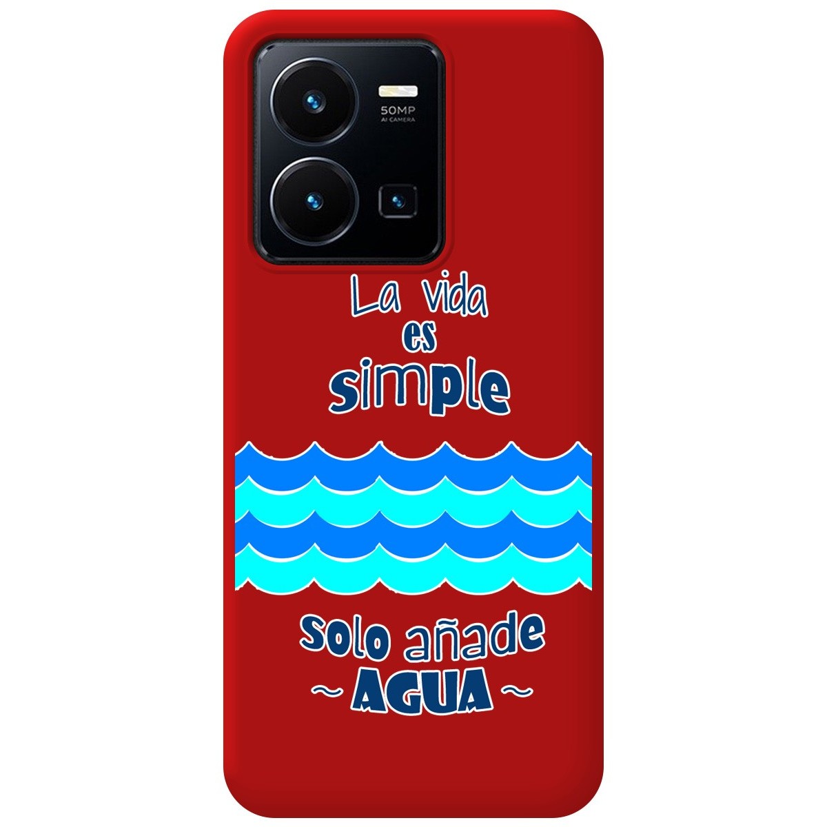 Funda Silicona Líquida Roja para Vivo Y35 / Y22s diseño Agua Dibujos