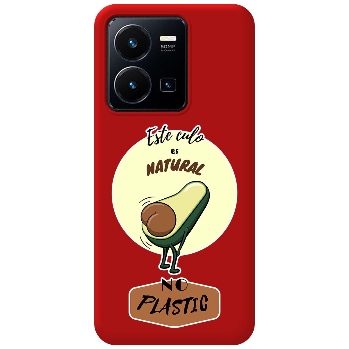Funda Silicona Líquida Roja para Vivo Y35 / Y22s diseño Culo Natural Dibujos