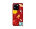 Funda Silicona Líquida Roja para Vivo Y35 / Y22s diseño Espacio Dibujos