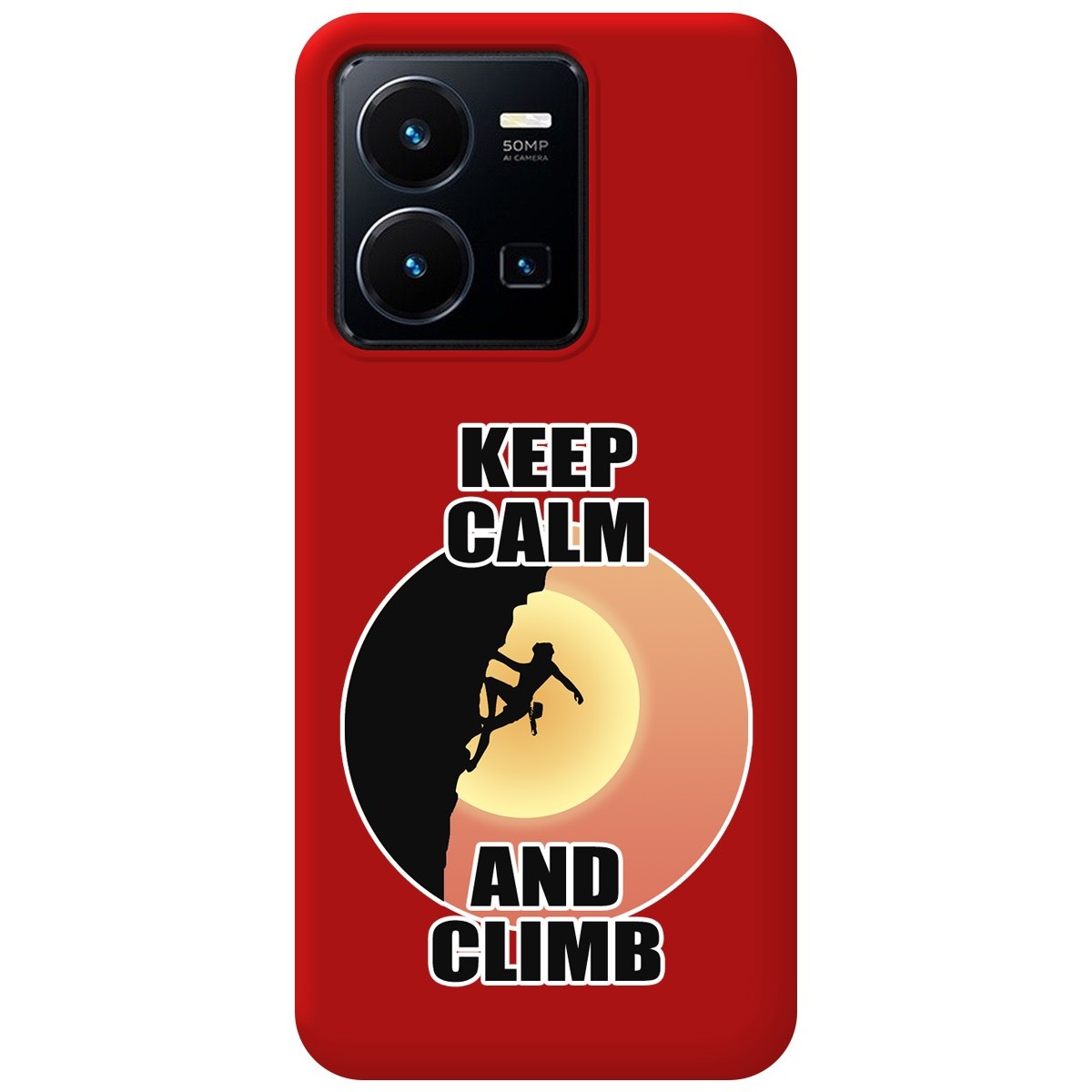 Funda Silicona Líquida Roja para Vivo Y35 / Y22s diseño Mujer Escalada Dibujos