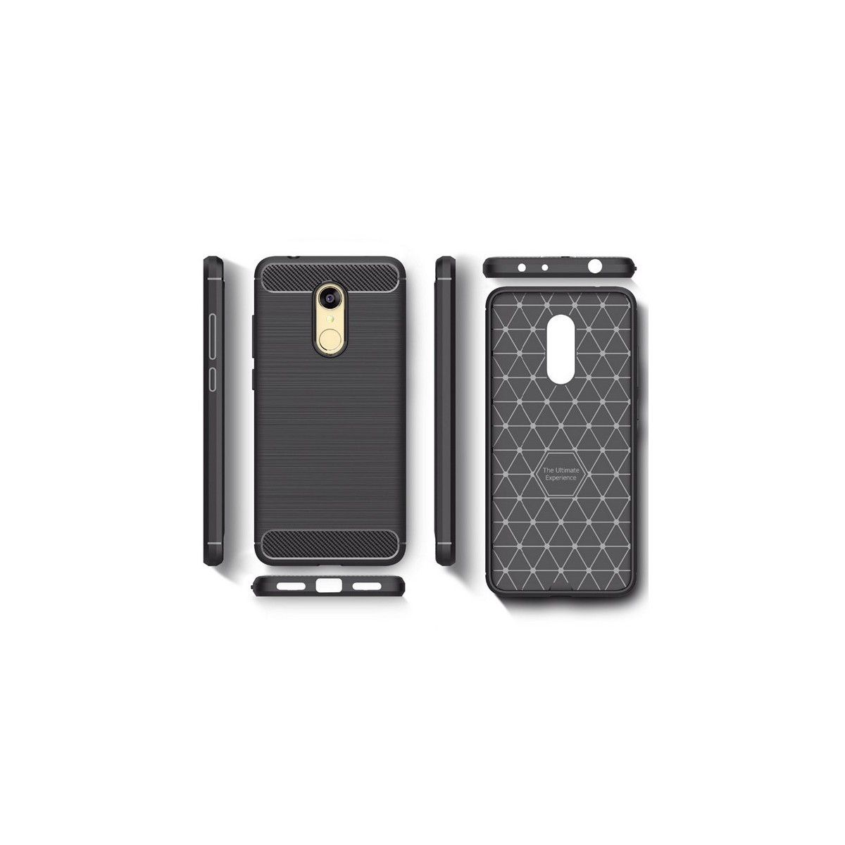 Funda Gel Tpu Tipo Carbon Negra para Xiaomi Redmi 5 Plus