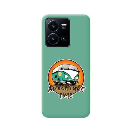 Funda Silicona Líquida Verde para Vivo Y35 / Y22s diseño Adventure Time Dibujos