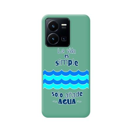 Funda Silicona Líquida Verde para Vivo Y35 / Y22s diseño Agua Dibujos