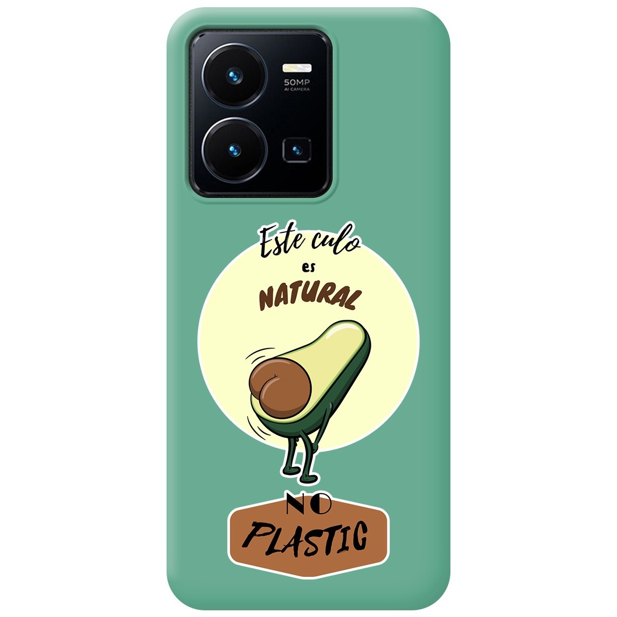 Funda Silicona Líquida Verde para Vivo Y35 / Y22s diseño Culo Natural Dibujos