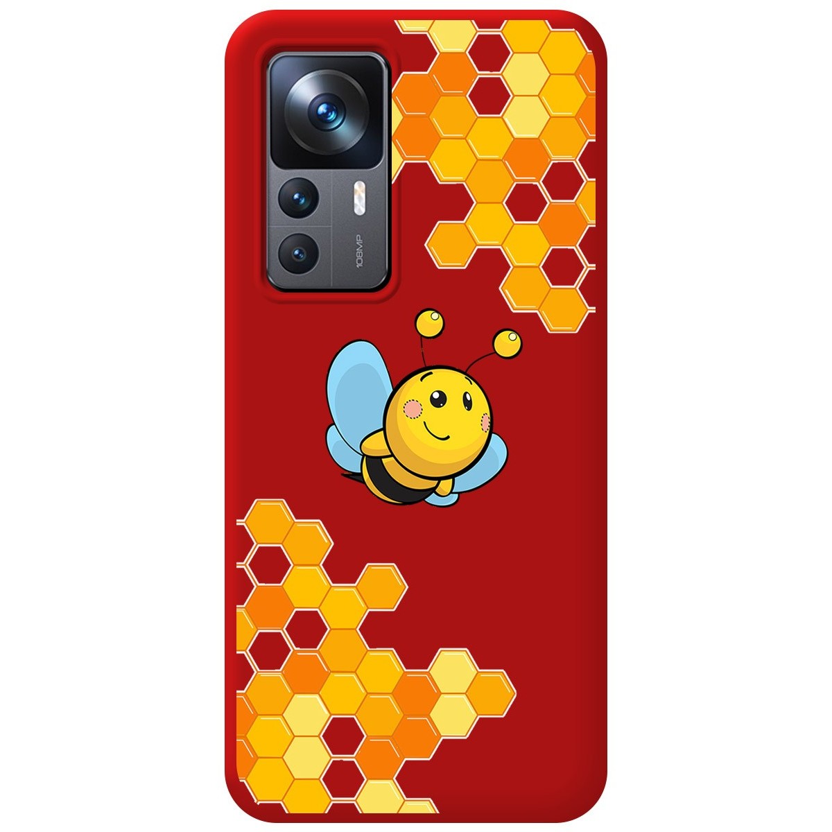 Funda Silicona Líquida Roja para Xiaomi 12T / 12T Pro 5G diseño Abeja Dibujos
