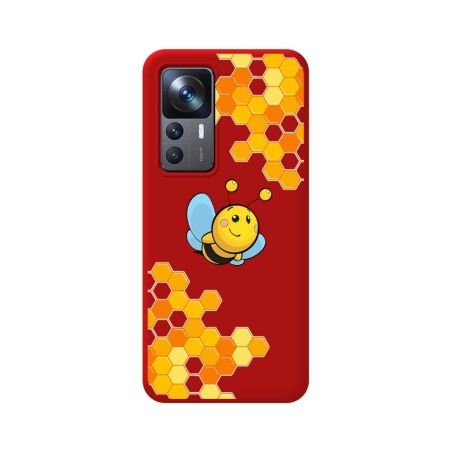 Funda Silicona Líquida Roja para Xiaomi 12T / 12T Pro 5G diseño Abeja Dibujos