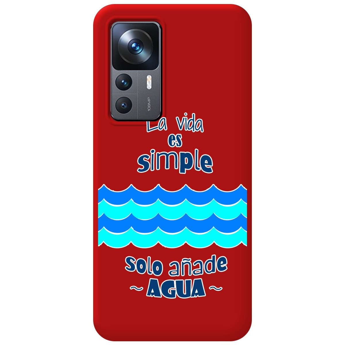 Funda Silicona Líquida Roja para Xiaomi 12T / 12T Pro 5G diseño Agua Dibujos