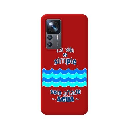 Funda Silicona Líquida Roja para Xiaomi 12T / 12T Pro 5G diseño Agua Dibujos