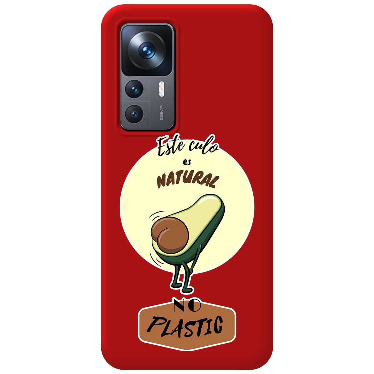 Funda Silicona Líquida Roja para Xiaomi 12T / 12T Pro 5G diseño Culo Natural Dibujos