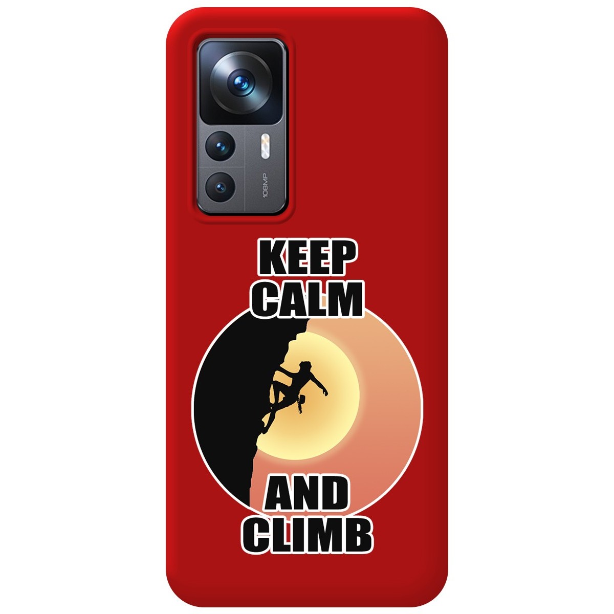 Funda Silicona Líquida Roja para Xiaomi 12T / 12T Pro 5G diseño Mujer Escalada Dibujos