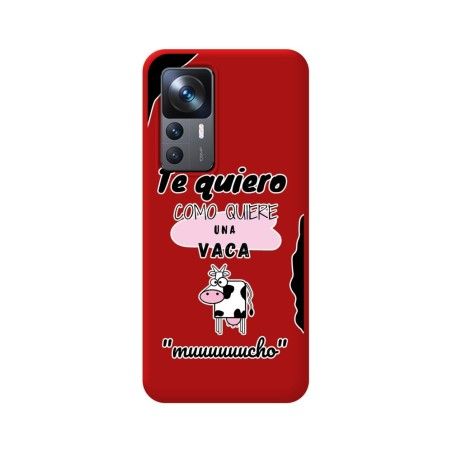 Funda Silicona Líquida Roja para Xiaomi 12T / 12T Pro 5G diseño Vaca Dibujos