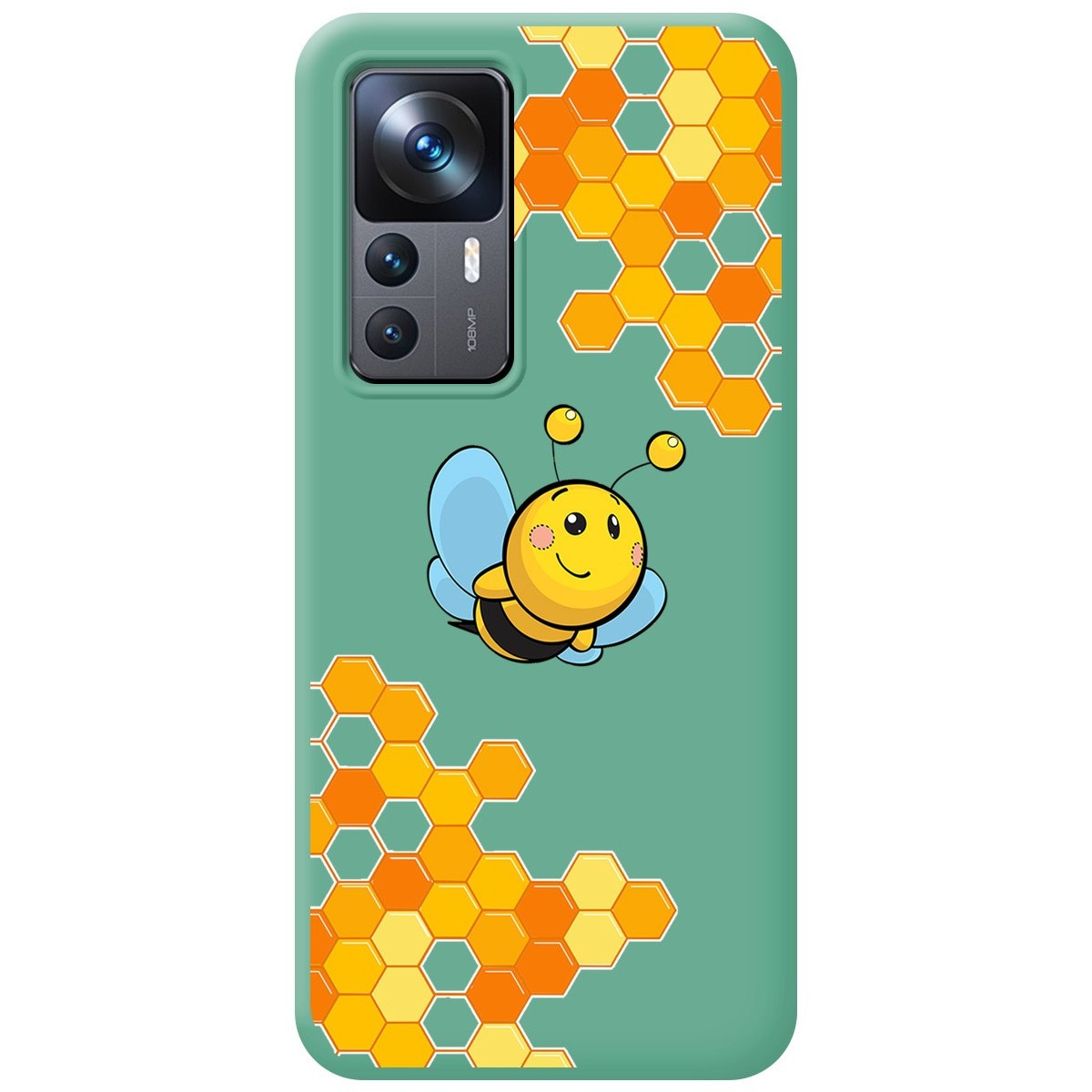 Funda Silicona Líquida Verde para Xiaomi 12T / 12T Pro 5G diseño Abeja Dibujos
