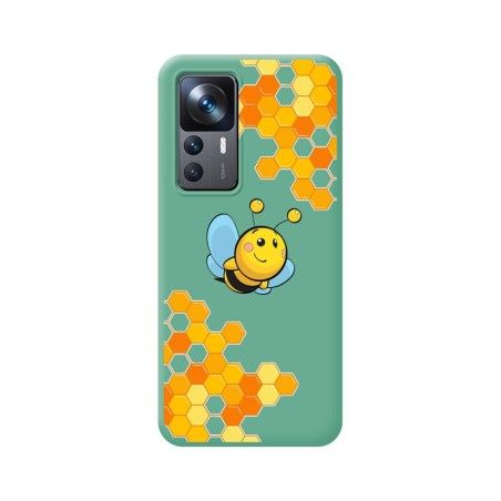 Funda Silicona Líquida Verde para Xiaomi 12T / 12T Pro 5G diseño Abeja Dibujos