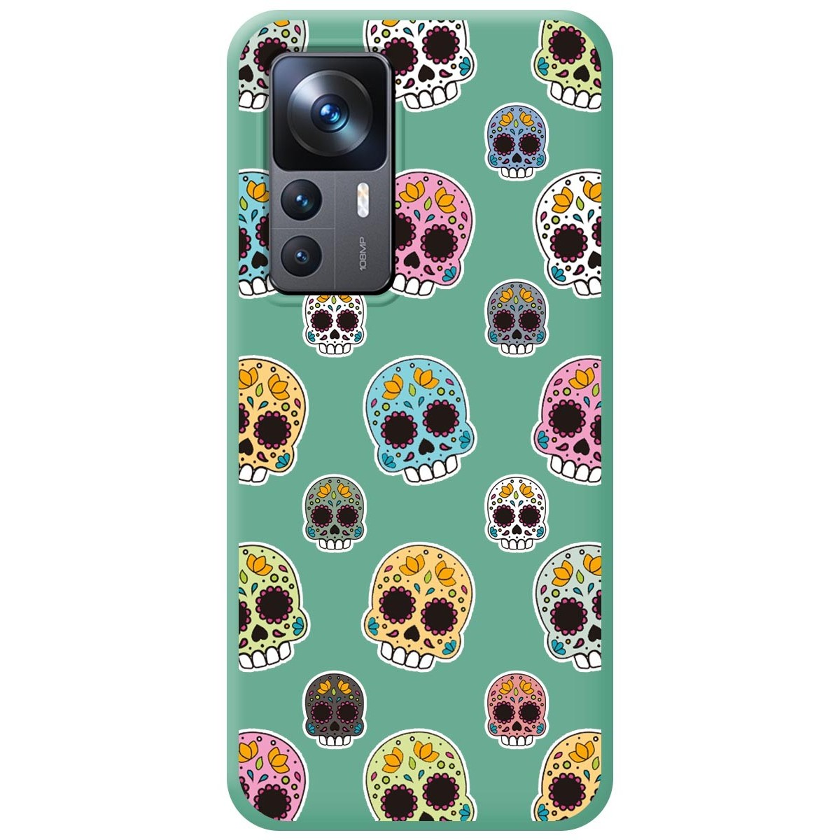 Funda Silicona Líquida Verde para Xiaomi 12T / 12T Pro 5G diseño Catrina Dibujos