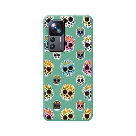 Funda Silicona Líquida Verde para Xiaomi 12T / 12T Pro 5G diseño Catrina Dibujos