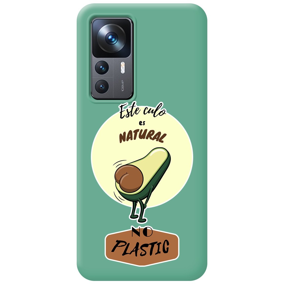 Funda Silicona Líquida Verde para Xiaomi 12T / 12T Pro 5G diseño Culo Natural Dibujos