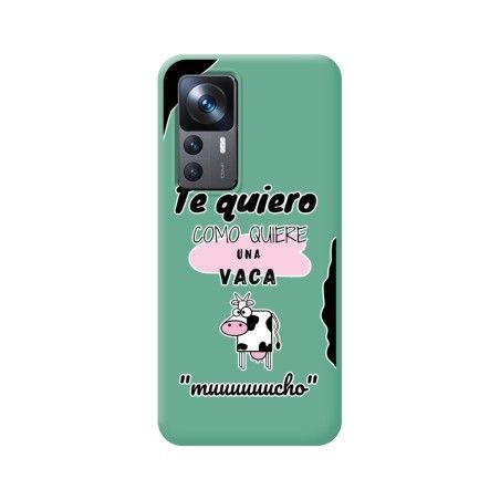 Funda Silicona Líquida Verde para Xiaomi 12T / 12T Pro 5G diseño Vaca Dibujos