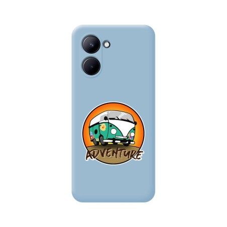 Funda Silicona Líquida Azul para Realme C33 diseño Adventure Dibujos