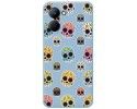 Funda Silicona Líquida Azul para Realme C33 diseño Catrina Dibujos