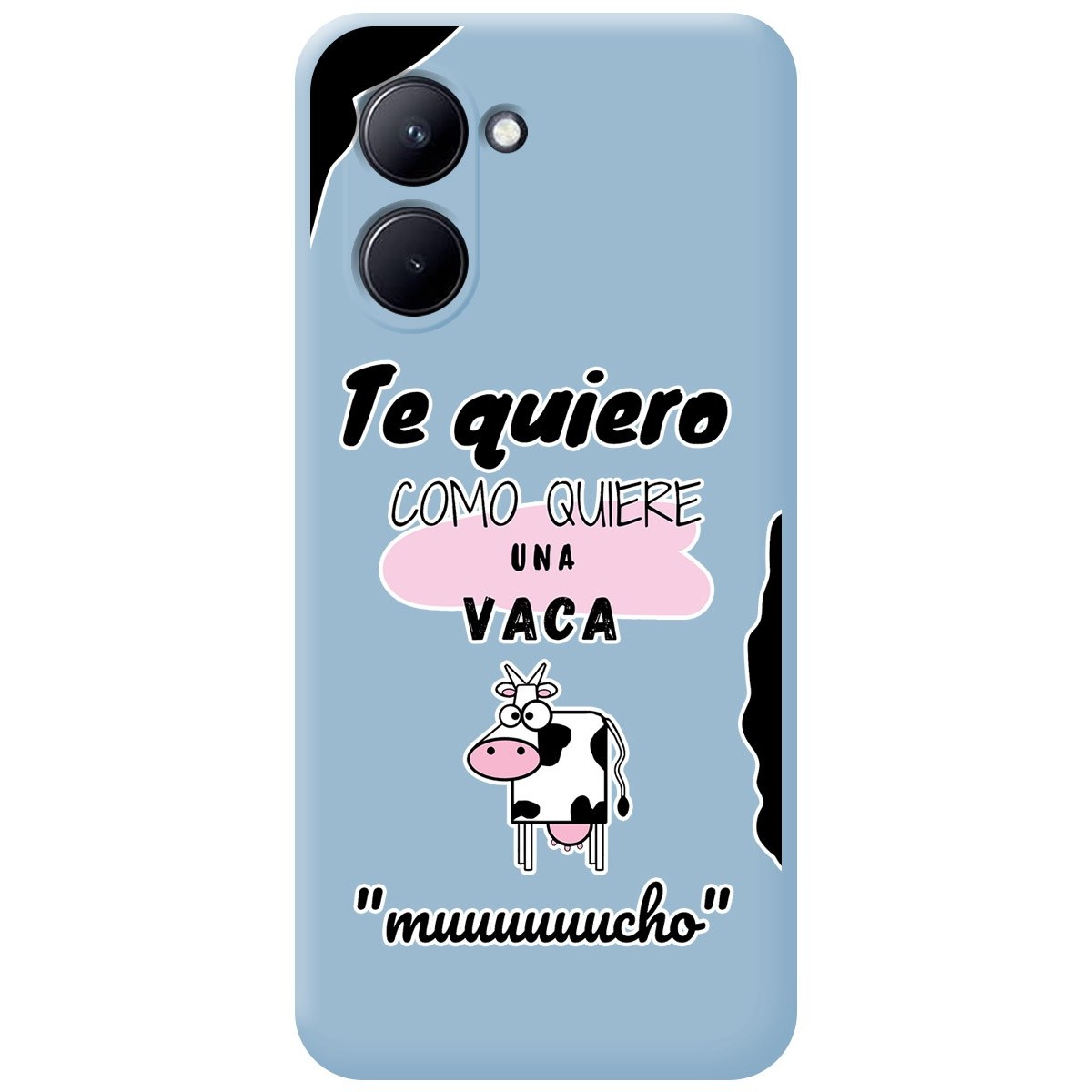 Funda Silicona Líquida Azul para Realme C33 diseño Vaca Dibujos