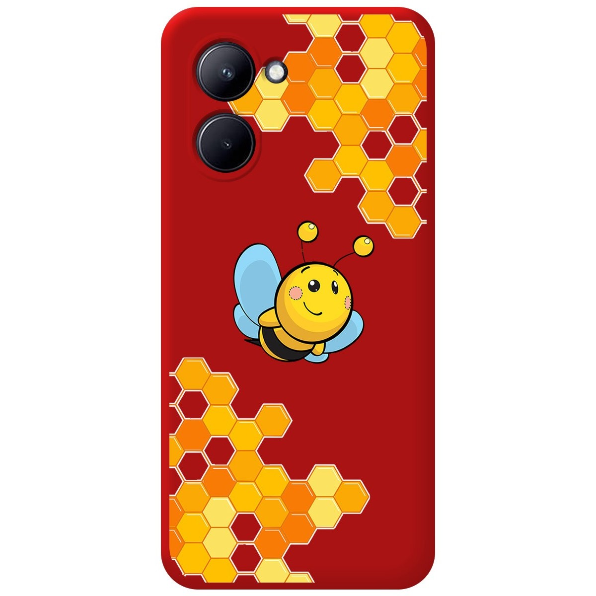 Funda Silicona Líquida Roja para Realme C33 diseño Abeja Dibujos
