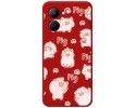 Funda Silicona Líquida Roja para Realme C33 diseño Cerdos Dibujos