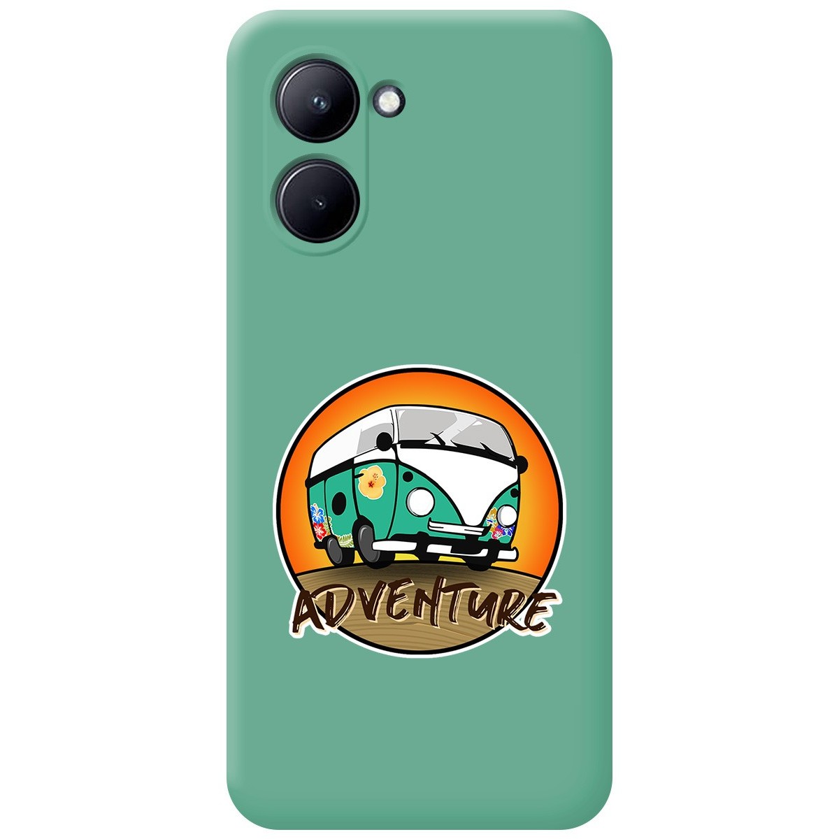 Funda Silicona Líquida Verde para Realme C33 diseño Adventure Dibujos