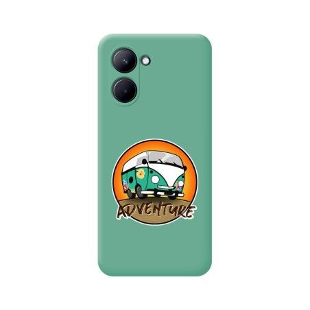 Funda Silicona Líquida Verde para Realme C33 diseño Adventure Dibujos