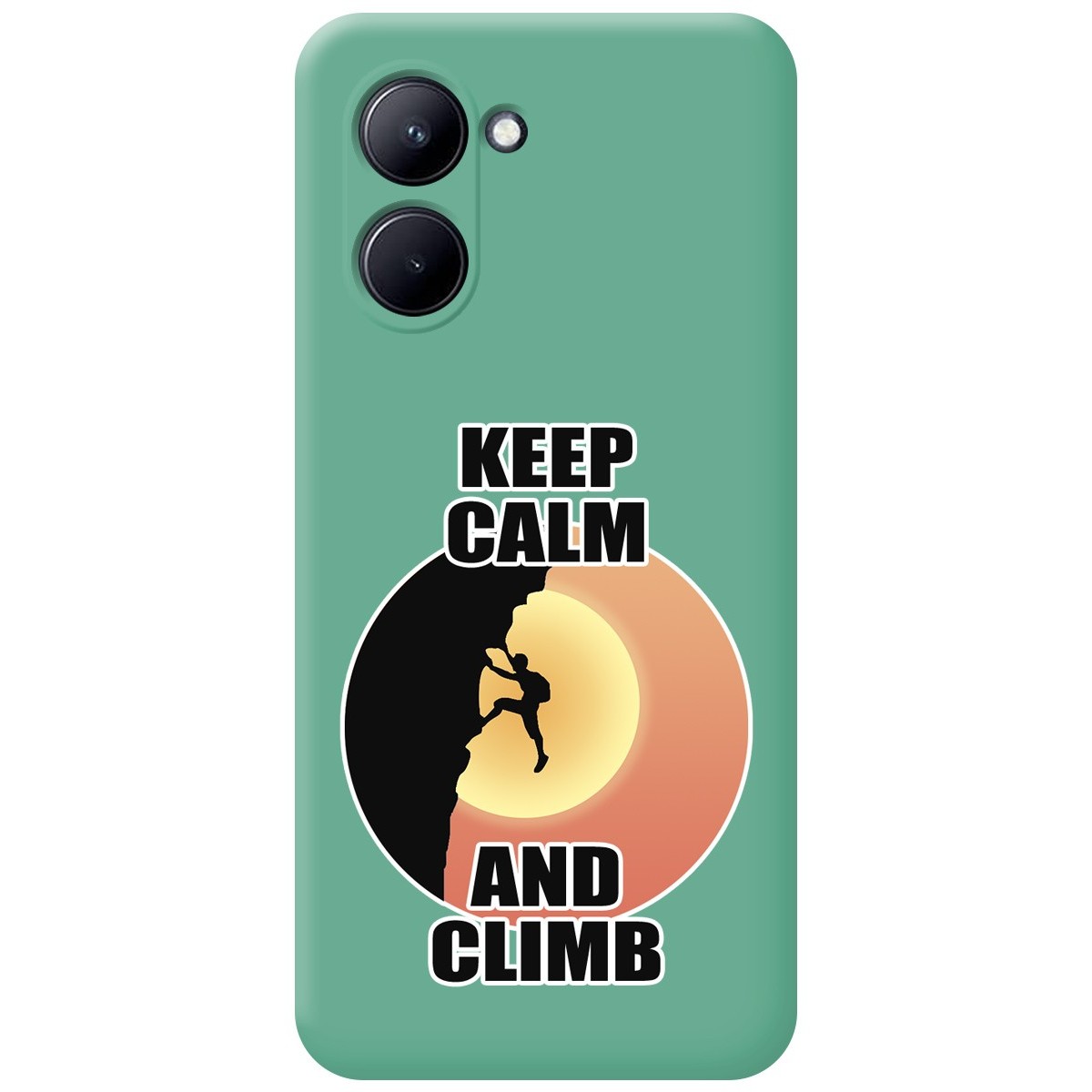 Funda Silicona Líquida Verde para Realme C33 diseño Hombre Escalada Dibujos