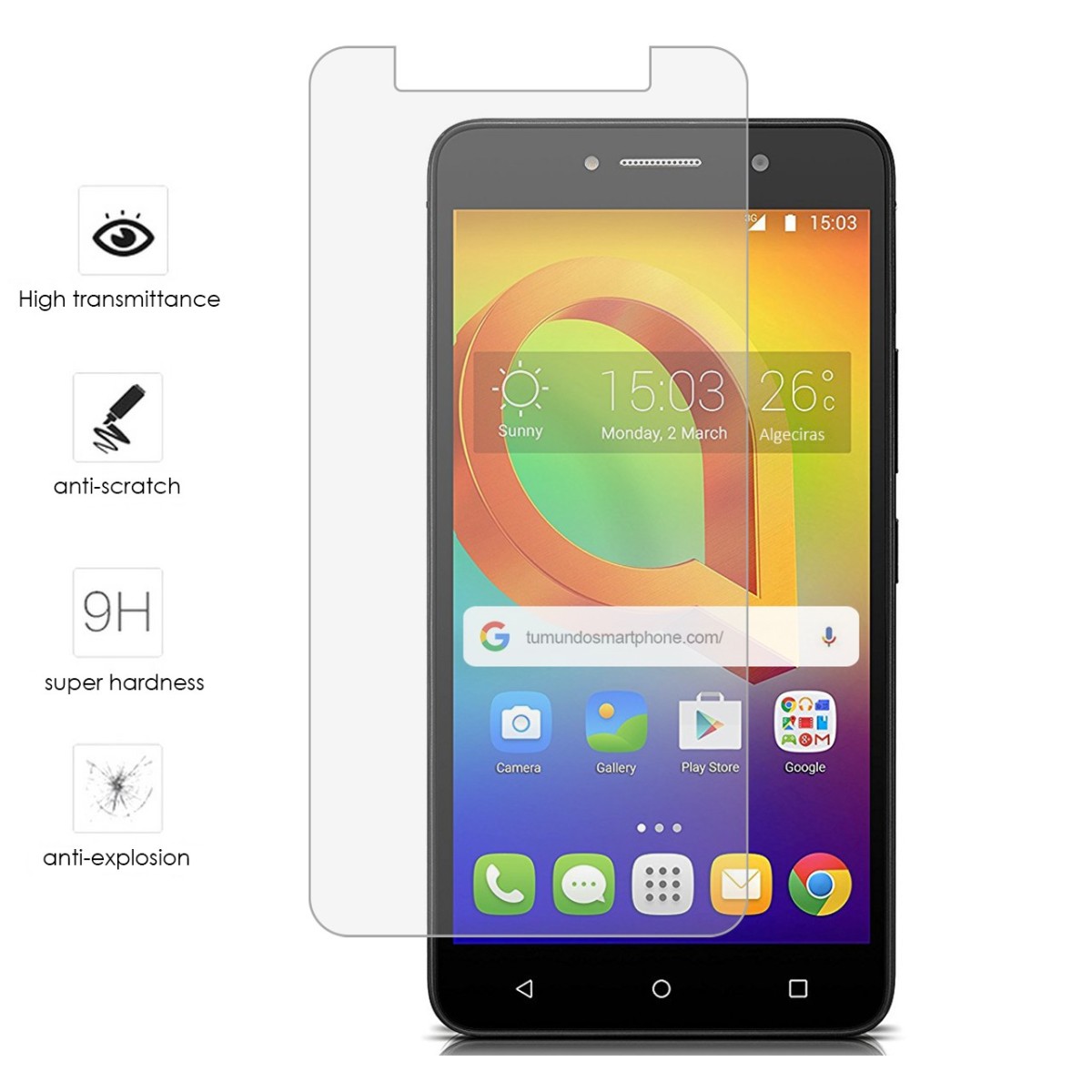 Protector Cristal Templado para Alcatel A2 Xl Vidrio