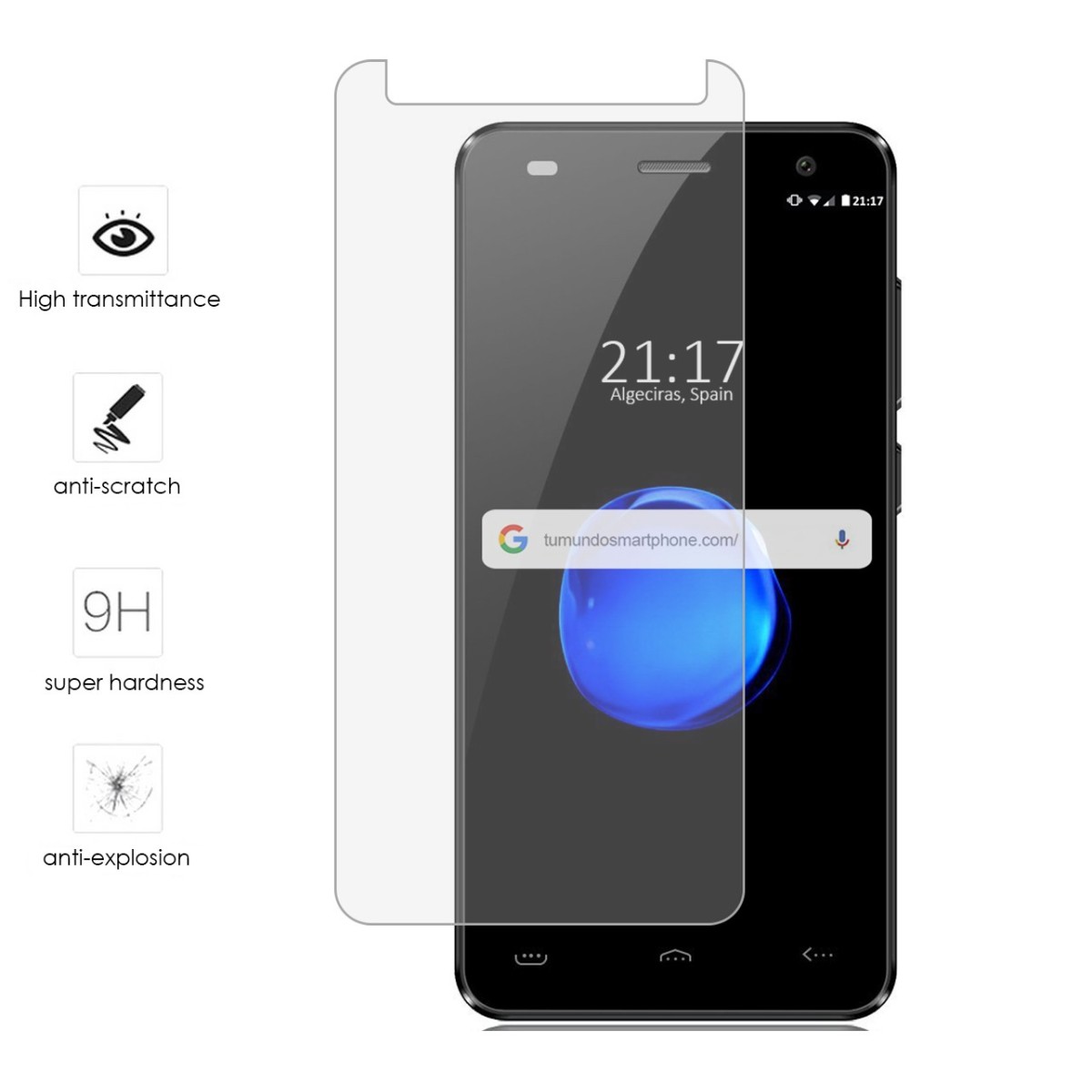 Protector Cristal Templado para Homtom HT26 Vidrio