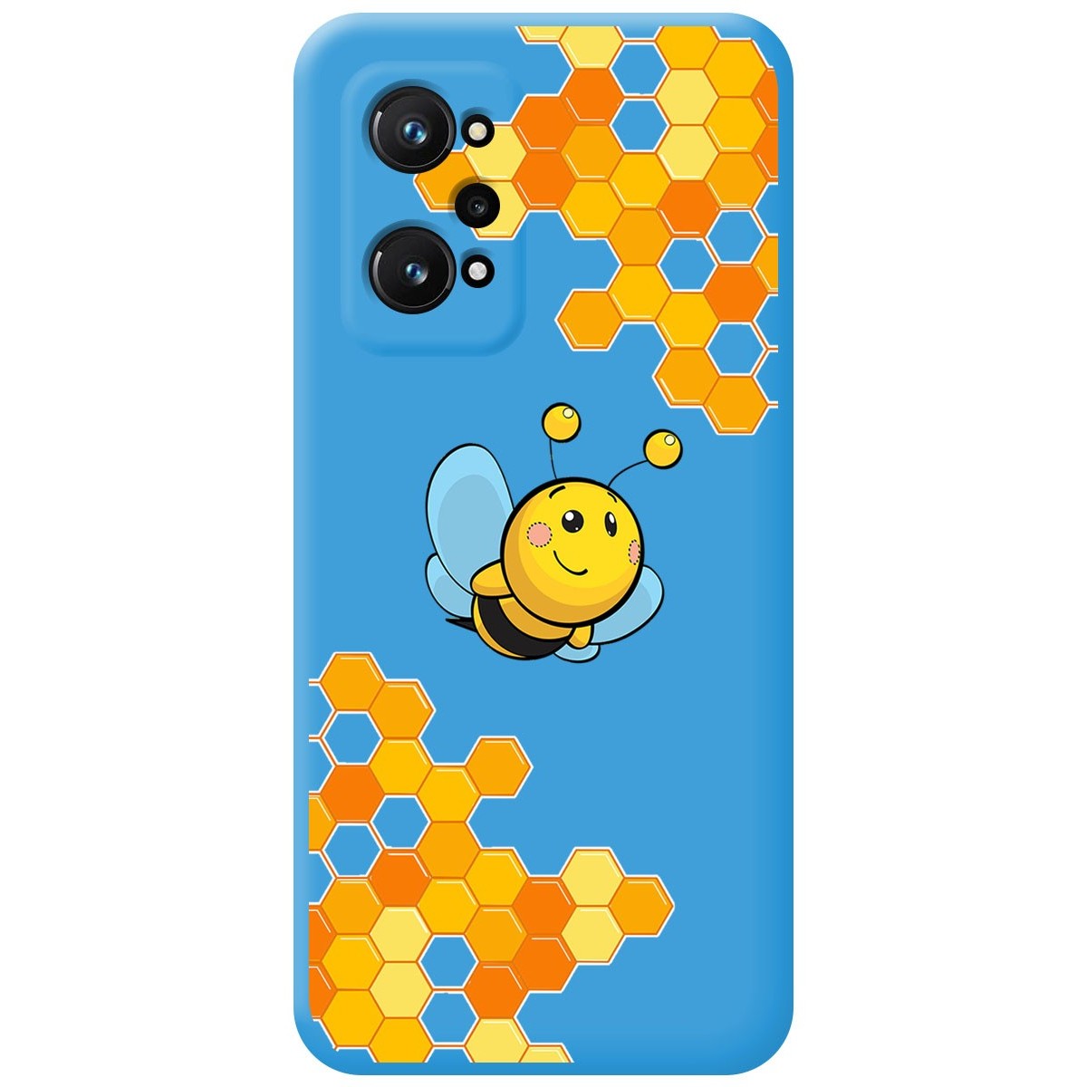Funda Silicona Líquida Azul para Realme GT Neo 3T 5G diseño Abeja Dibujos