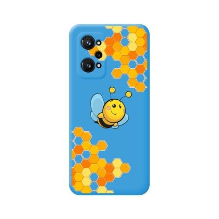 Funda Silicona Líquida Azul para Realme GT Neo 3T 5G diseño Abeja Dibujos