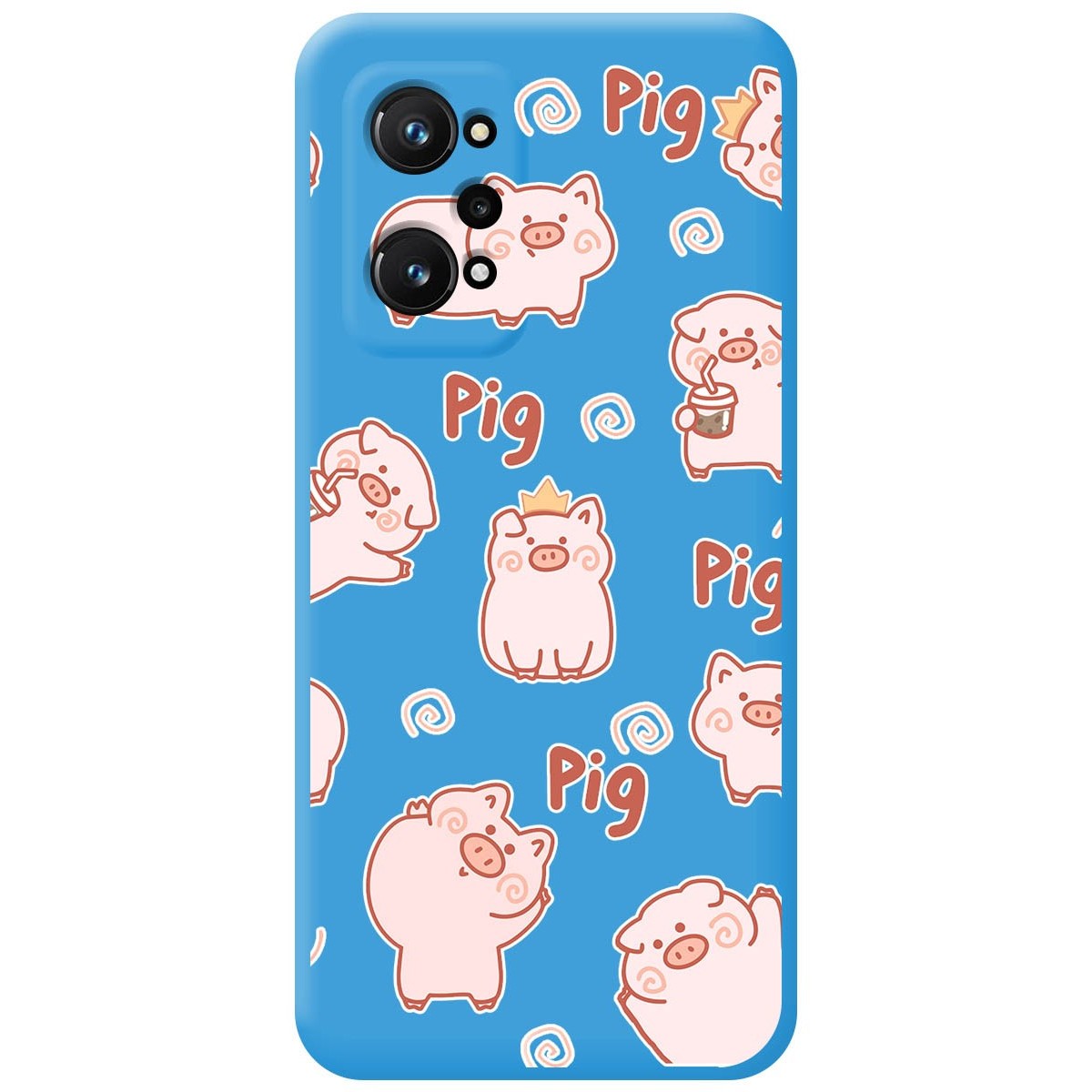 Funda Silicona Líquida Azul para Realme GT Neo 3T 5G diseño Cerdos Dibujos