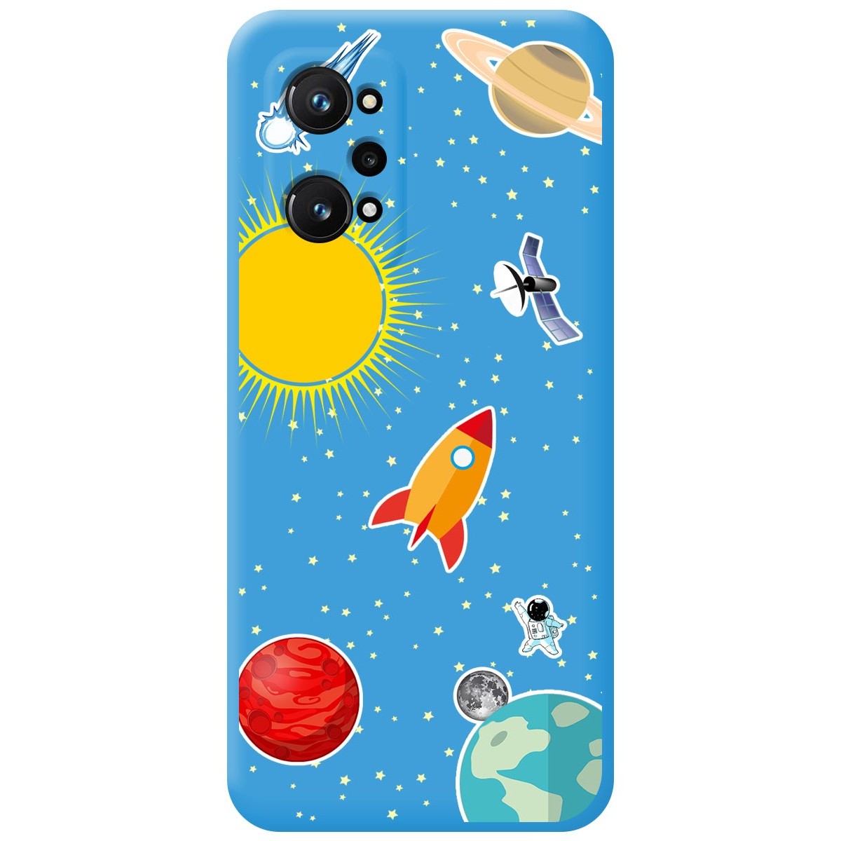 Funda Silicona Líquida Azul para Realme GT Neo 3T 5G diseño Espacio Dibujos