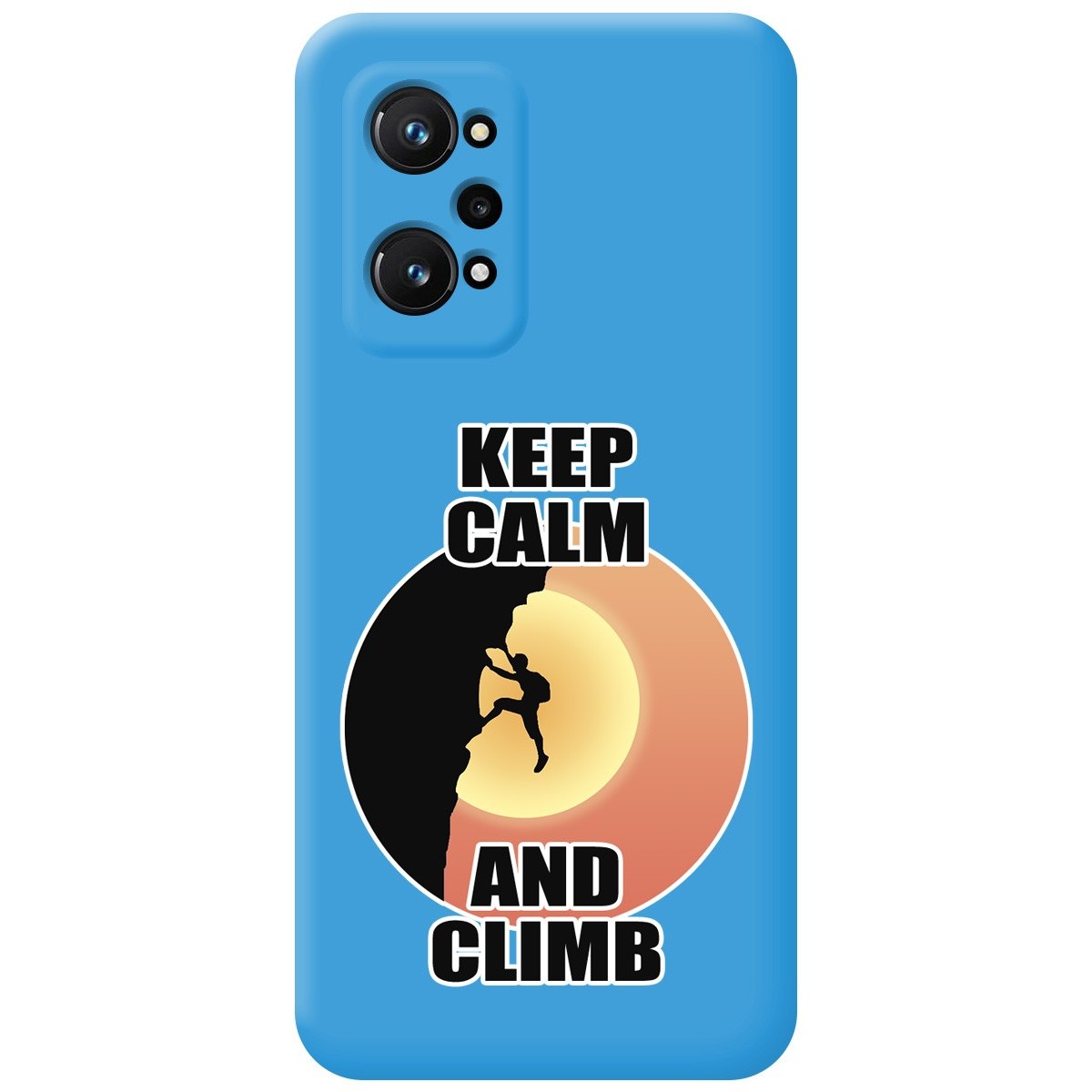 Funda Silicona Líquida Azul para Realme GT Neo 3T 5G diseño Hombre Escalada Dibujos