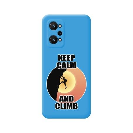 Funda Silicona Líquida Azul para Realme GT Neo 3T 5G diseño Hombre Escalada Dibujos