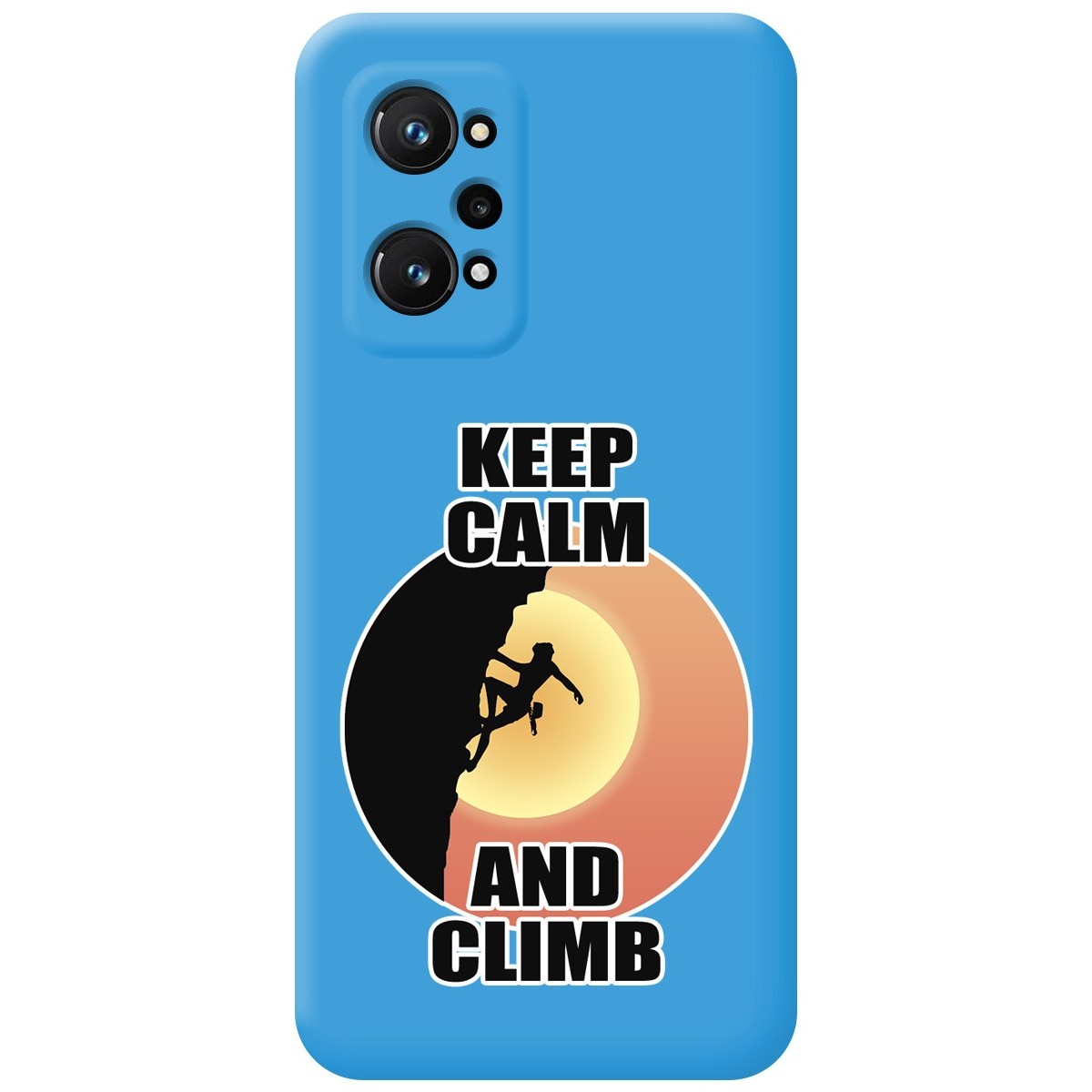 Funda Silicona Líquida Azul para Realme GT Neo 3T 5G diseño Mujer Escalada Dibujos