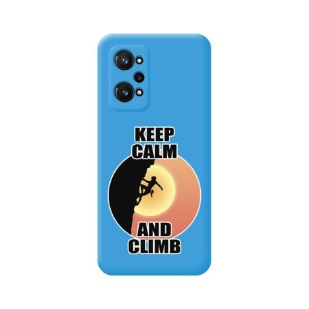Funda Silicona Líquida Azul para Realme GT Neo 3T 5G diseño Mujer Escalada Dibujos