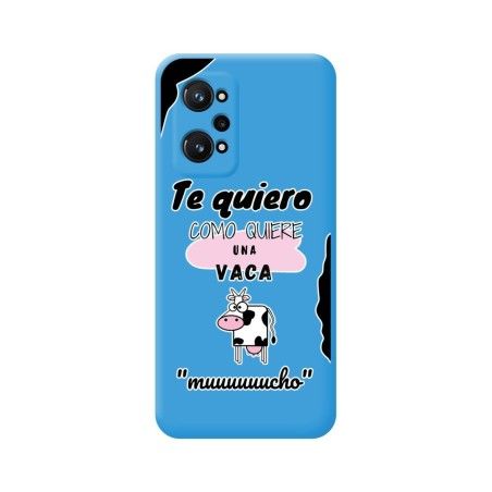 Funda Silicona Líquida Azul para Realme GT Neo 3T 5G diseño Vaca Dibujos