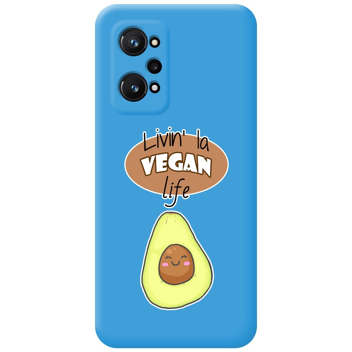 Funda Silicona Líquida Azul para Realme GT Neo 3T 5G diseño Vegan Life Dibujos