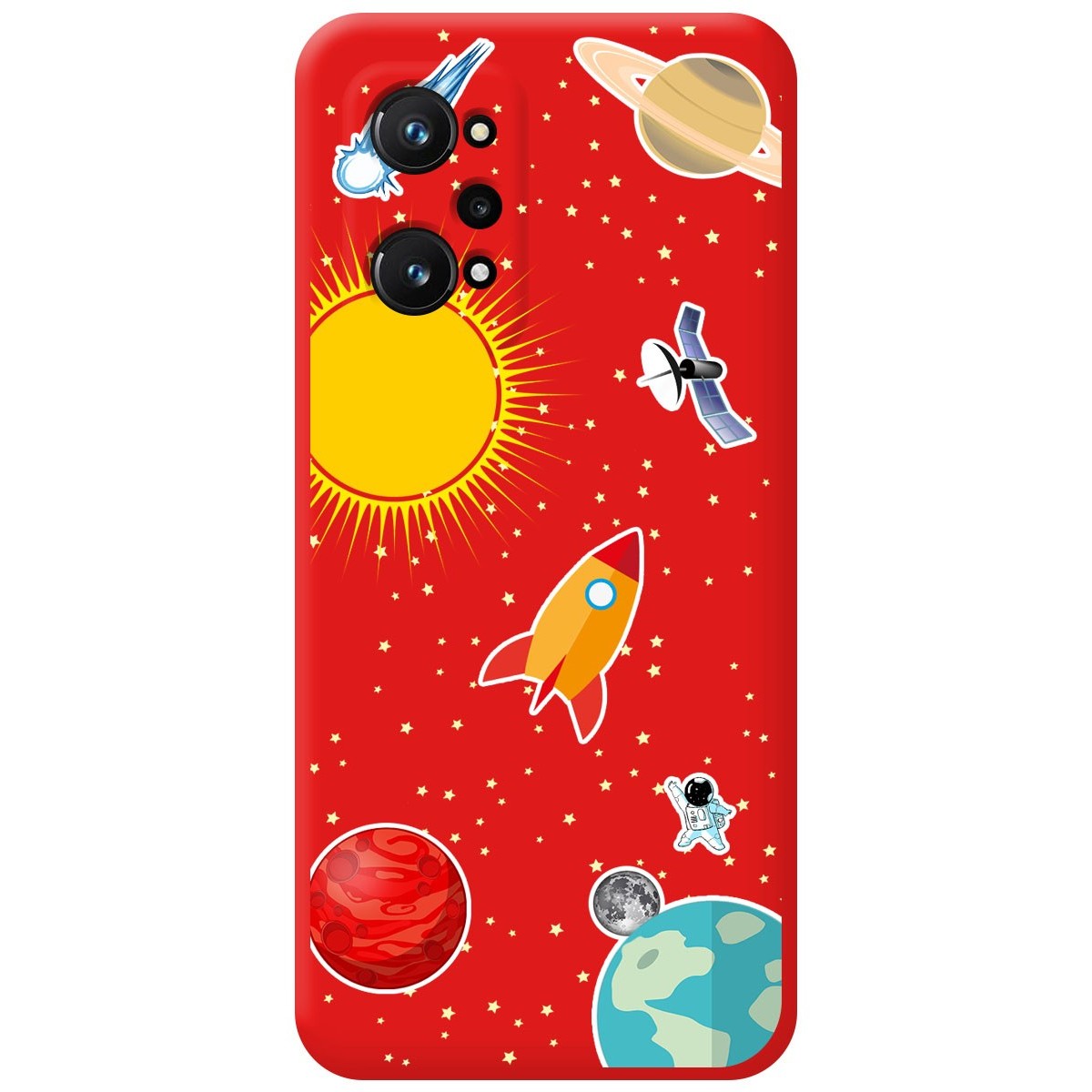 Funda Silicona Líquida Roja para Realme GT Neo 3T 5G diseño Espacio Dibujos
