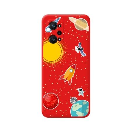 Funda Silicona Líquida Roja para Realme GT Neo 3T 5G diseño Espacio Dibujos