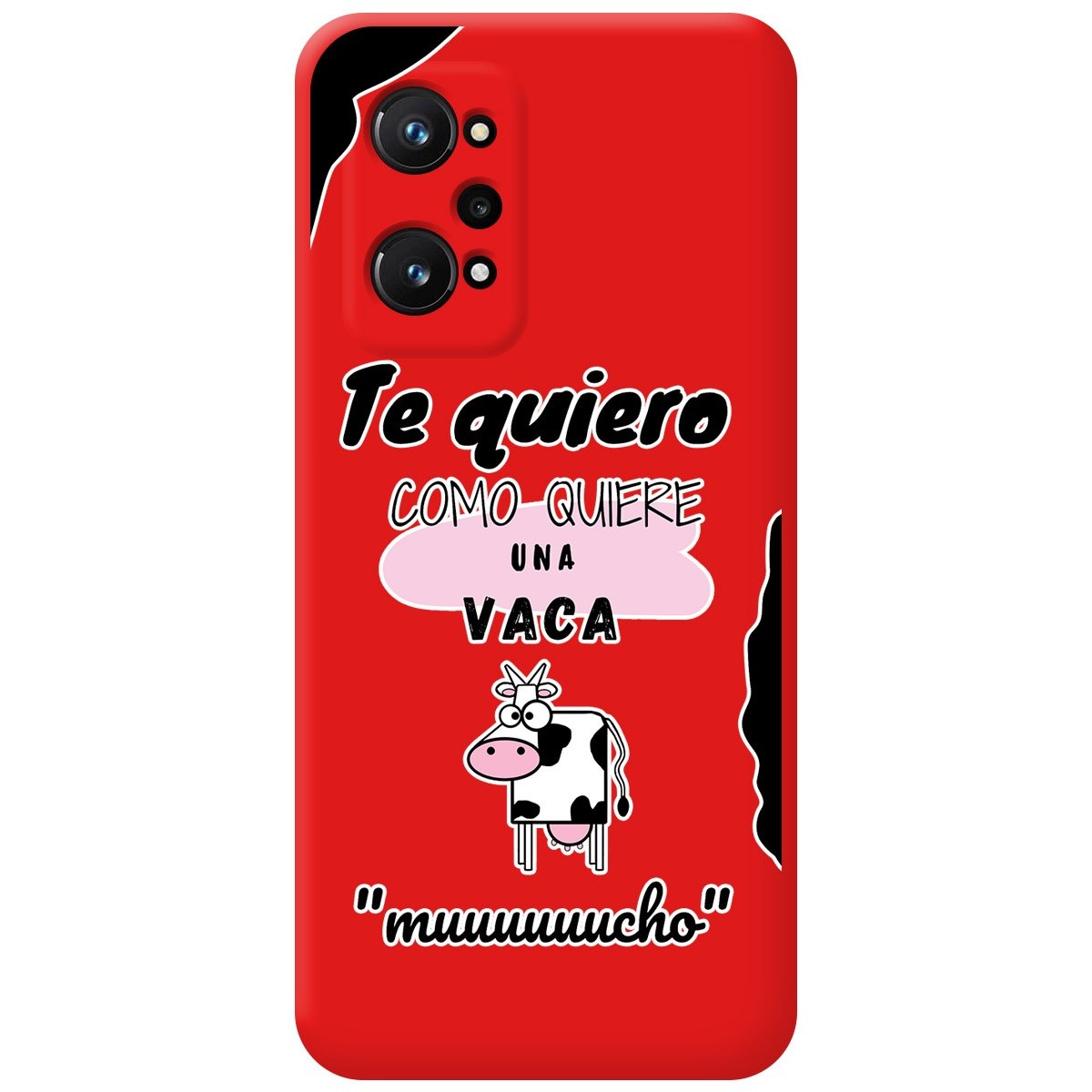 Funda Silicona Líquida Roja para Realme GT Neo 3T 5G diseño Vaca Dibujos