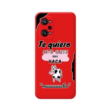 Funda Silicona Líquida Roja para Realme GT Neo 3T 5G diseño Vaca Dibujos