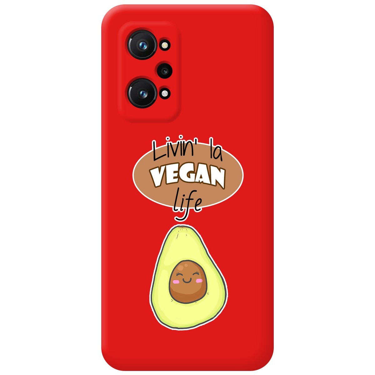 Funda Silicona Líquida Roja para Realme GT Neo 3T 5G diseño Vegan Life Dibujos
